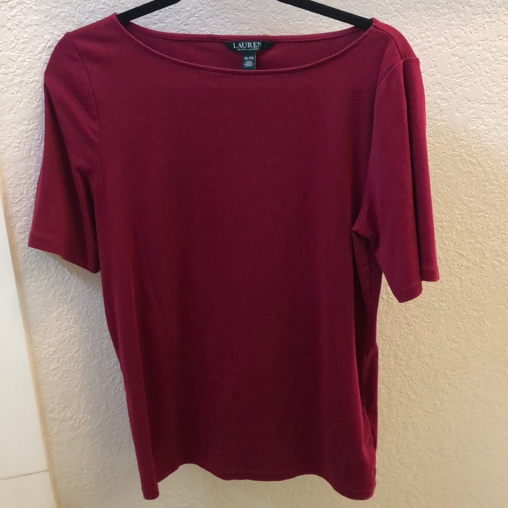 Ralph Lauren Burgundy 3/4 sleeve shirt. Size XL